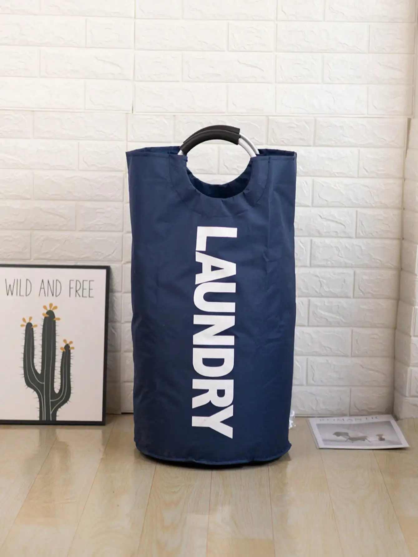 Large Capacity Laundry Basket Stylish Hamper with Soft Cushion Handle Foldable Multi-Purpose Storage for Bathroom Laundry Room - Image 8