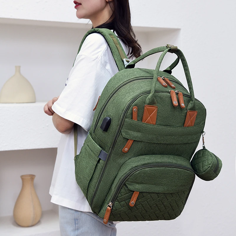 Diaper Bag Backpack Baby Essentials Travel Tote Multifunction Waterproof with Changing Station Pad Stroller Straps Big for Mommy - Image 17