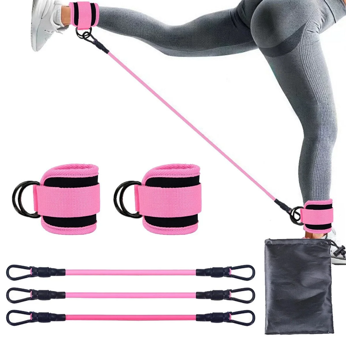 Resistance Band Set Workout Exercise Equipments Ankle Straps Fitness Yoga Elastic Fitness Bands For Home Gym Man And Woman Sport - Image 8