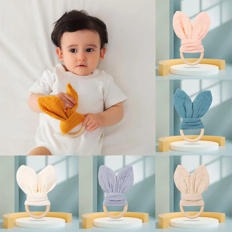 Organic Cotton Baby Nursing Bib Toddlers Burp Cloth For Boys Girls Rabbit Sleeping Dolls Blanket Newborn Soothe Appease Towel