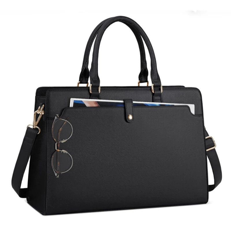 Large Capacity Laptop Bag for Women 15.6 Inch Laptop Tote Bag Leather Work Bag Waterproof Briefcase Business Office Computer Bag - Image 4