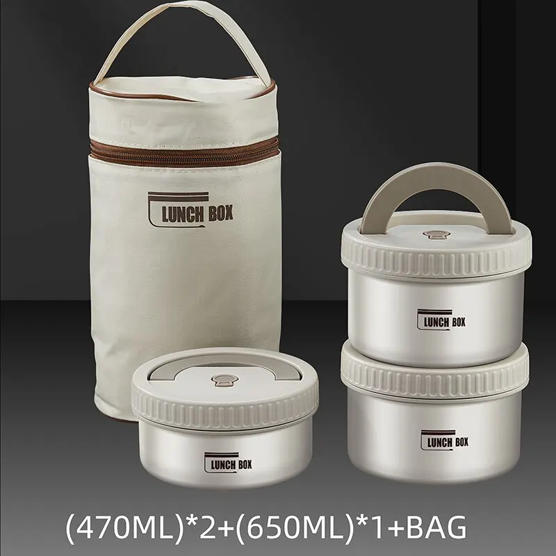 Lunch Box Portable Insulated Lunch Container Set Stackable Bento Stainless Steel Lunch Container - Image 8