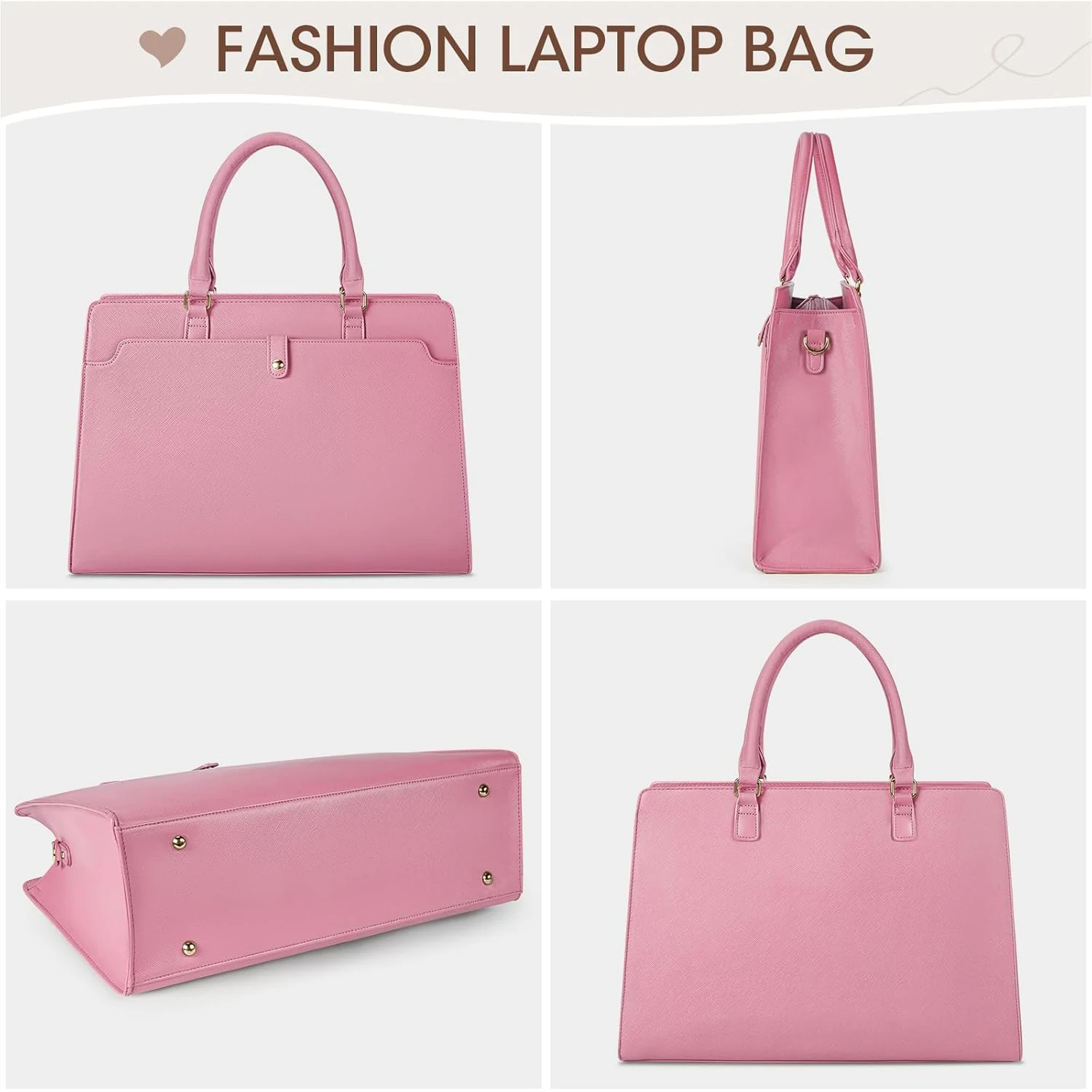 Large Capacity Laptop Bag for Women 15.6 Inch Laptop Tote Bag Leather Work Bag Waterproof Briefcase Business Office Computer Bag - Image 19