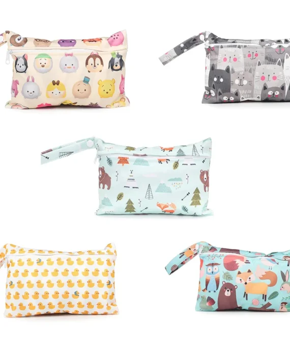 Wet Dry Baby Diaper Bag Mommy Toiletry Bags with Zippered Baby Diapers Waterproof Organizer Reusable 기저귀가방 방수가방