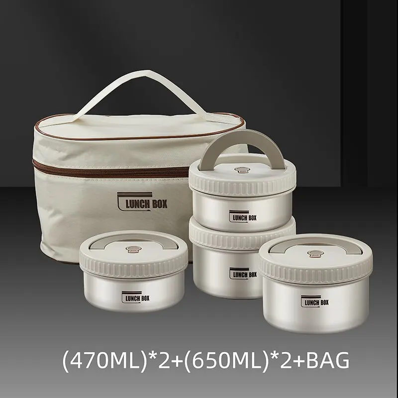 Lunch Box Portable Insulated Lunch Container Set Stackable Bento Stainless Steel Lunch Container - Image 9