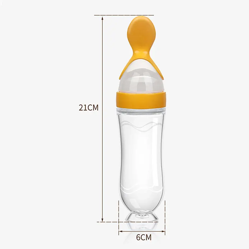 Baby Silicone Squeezing Feeding Bottle Newborn Baby Training Spoon Infant Cereal Food Supplement Feeder Bbay Safe Tableware - Image 3