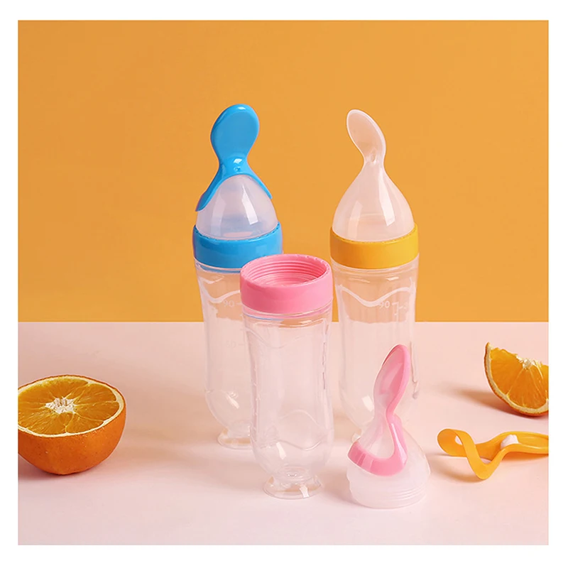 Baby Silicone Squeezing Feeding Bottle Newborn Baby Training Spoon Infant Cereal Food Supplement Feeder Bbay Safe Tableware - Image 15