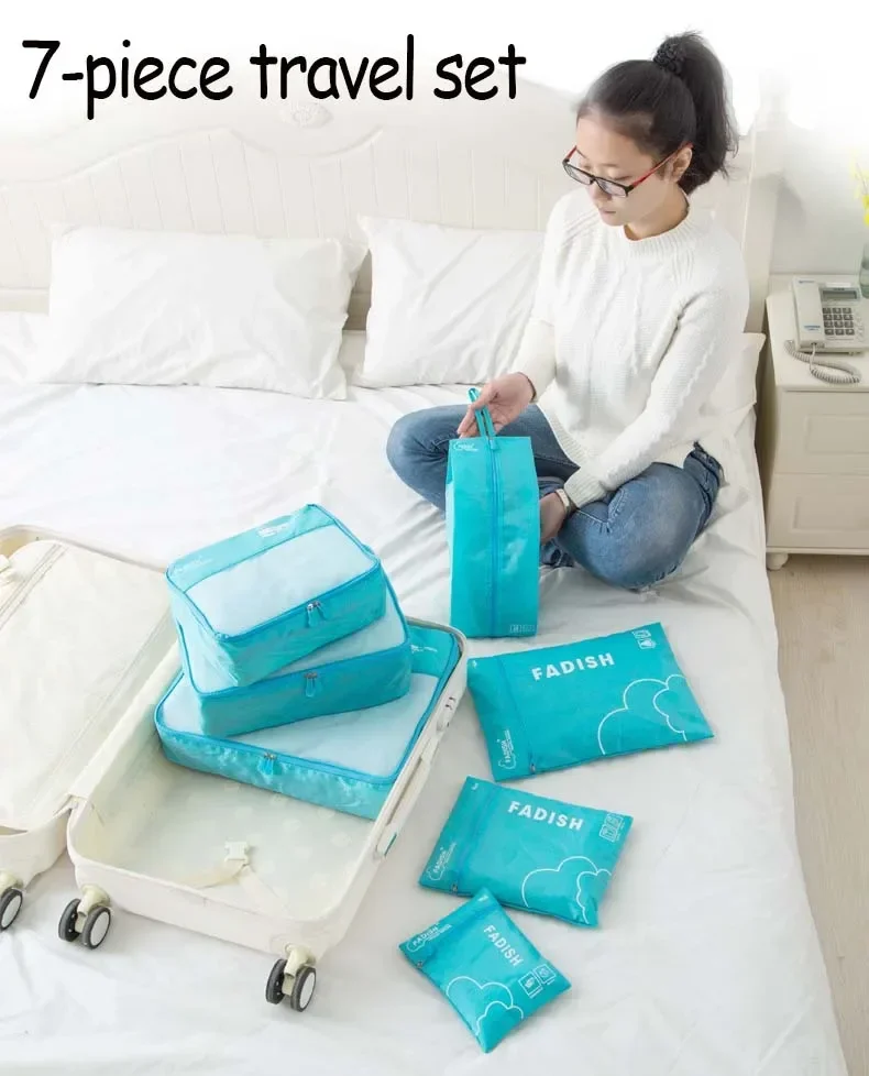 7/6 Pieces Set Travel Organizer Storage Bags Suitcase Portable Luggage Organizer Clothes Shoe Tidy Pouch Packing Storage Cases - Image 10