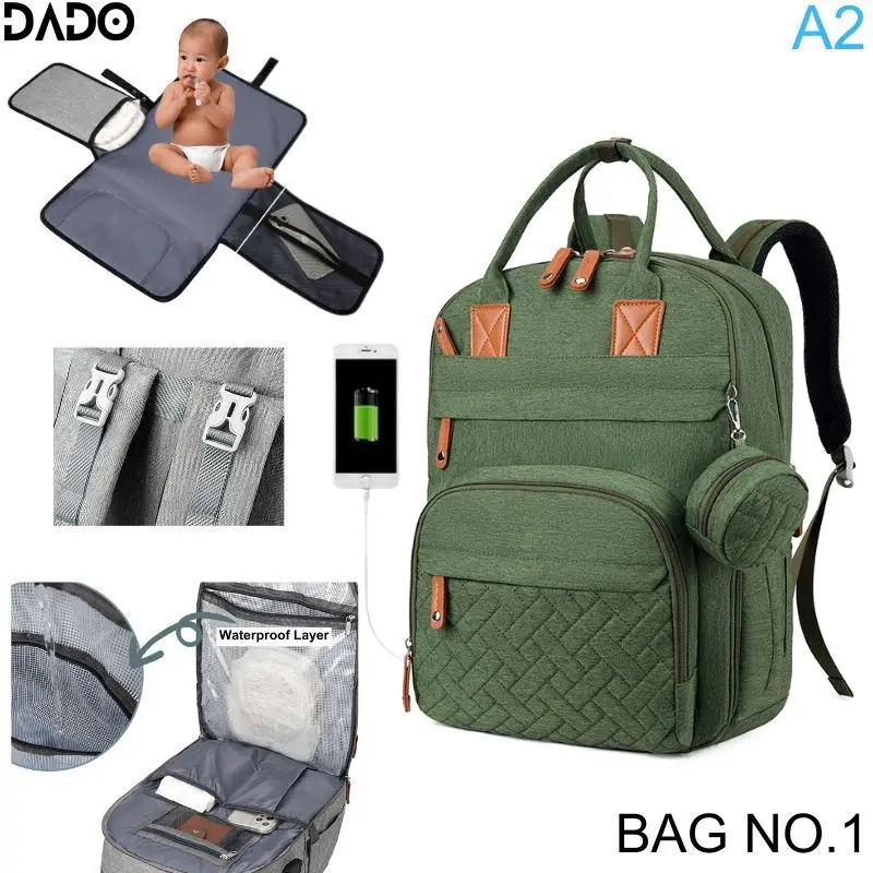 Diaper Bag Backpack Baby Essentials Travel Tote Multifunction Waterproof with Changing Station Pad Stroller Straps Big for Mommy - Image 8