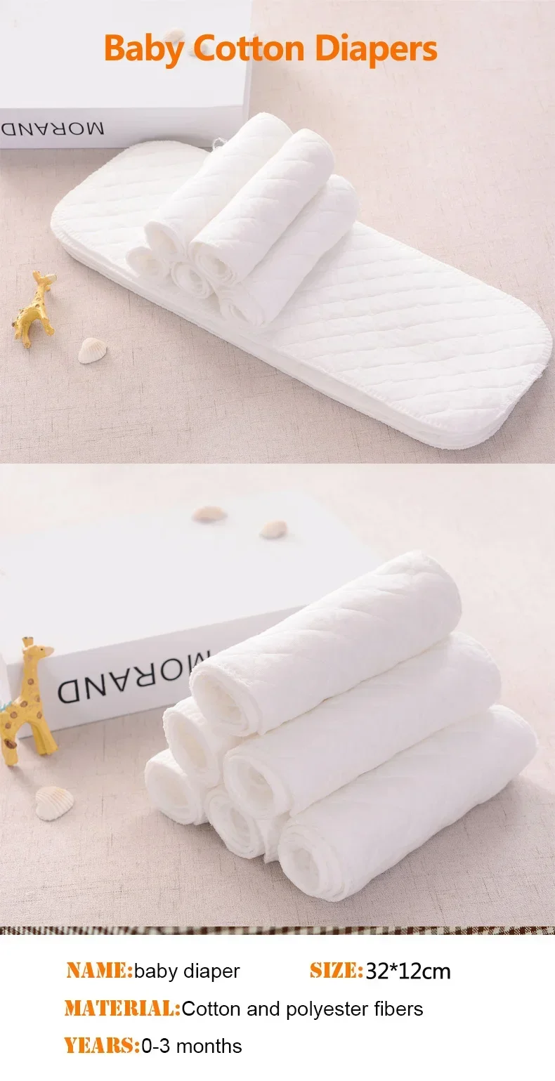 2/5pcs/10pcs Baby Reusable Diapers Washable Ecological Nappies Inserts Cotton Cloth Diapers for Children Breathable Absorbent - Image 15