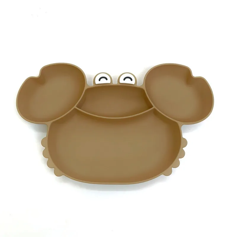 Children's silicone compartmentalized dinner plate cartoon plate baby auxiliary food tableware fall-proof with suction cups - Image 5