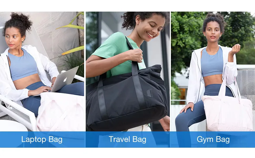 Women Tote Bag University Laptop Travel Tote diaper Gym Yoga Bag Shoulder Bag with Yoga Mat Buckle for Sports College Work - Image 13