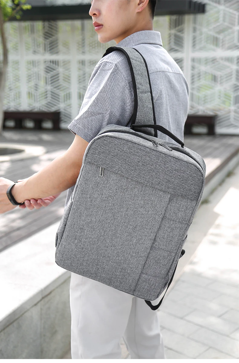 Unisex Business Casual Laptop Backpack with USB Interface Nylon Material Double Shoulder Backpack Lightweight Backpack - Image 13