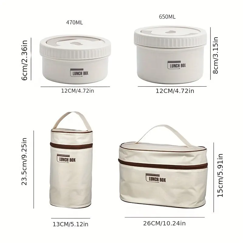 Lunch Box Portable Insulated Lunch Container Set Stackable Bento Stainless Steel Lunch Container - Image 6