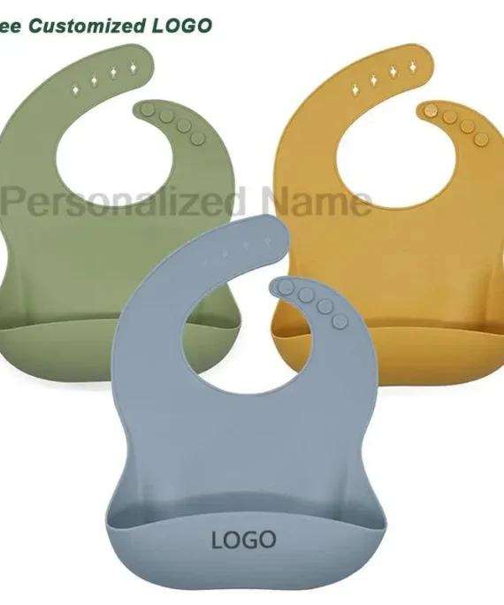 Silicone Baby Bib for Babies & Toddlers Waterproof Silicone Bibs Soft With Food Catcher Pocket for Boys & Girls Free Custom Logo