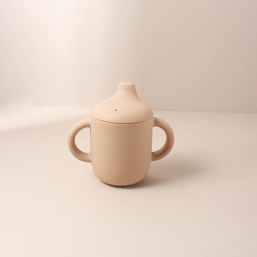 New solid 180ML Baby Silicone Sippy Cup BPA-Free Portable Feeding Cup Portable Learning Hand Shank Drinking Water training Cups - Image 5