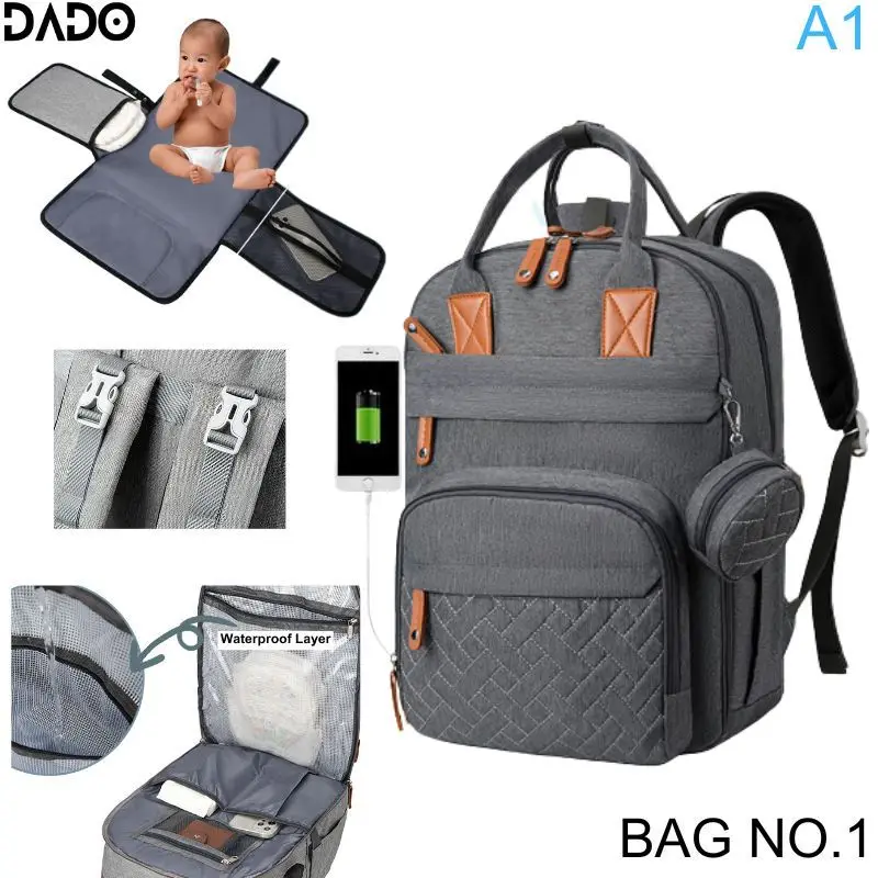 Diaper Bag Backpack Baby Essentials Travel Tote Multifunction Waterproof with Changing Station Pad Stroller Straps Big for Mommy - Image 7