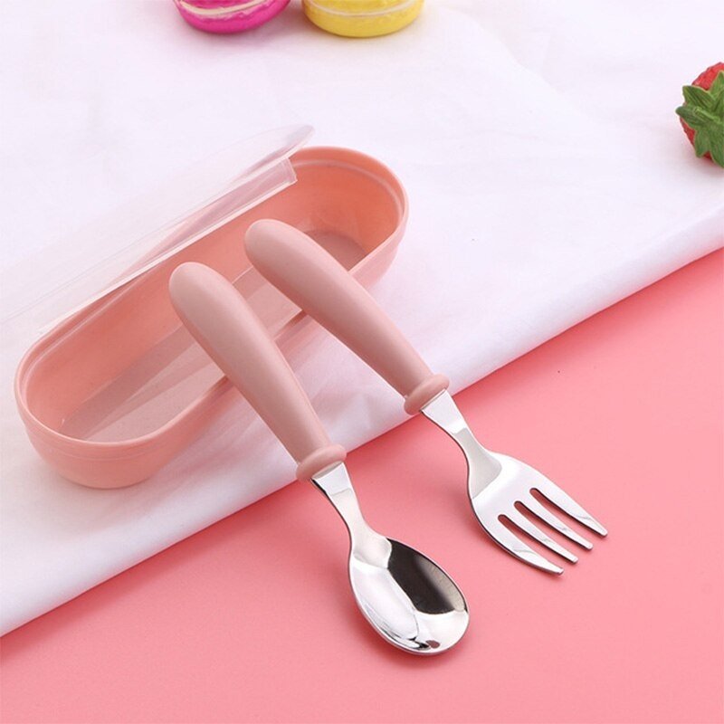 3pcs Children Spoon Forks Box Kids Stainless Steel Kids Cutlery Portable Baby Feeding Utensils Baby Spoons Baby Tableware Set - Image 13