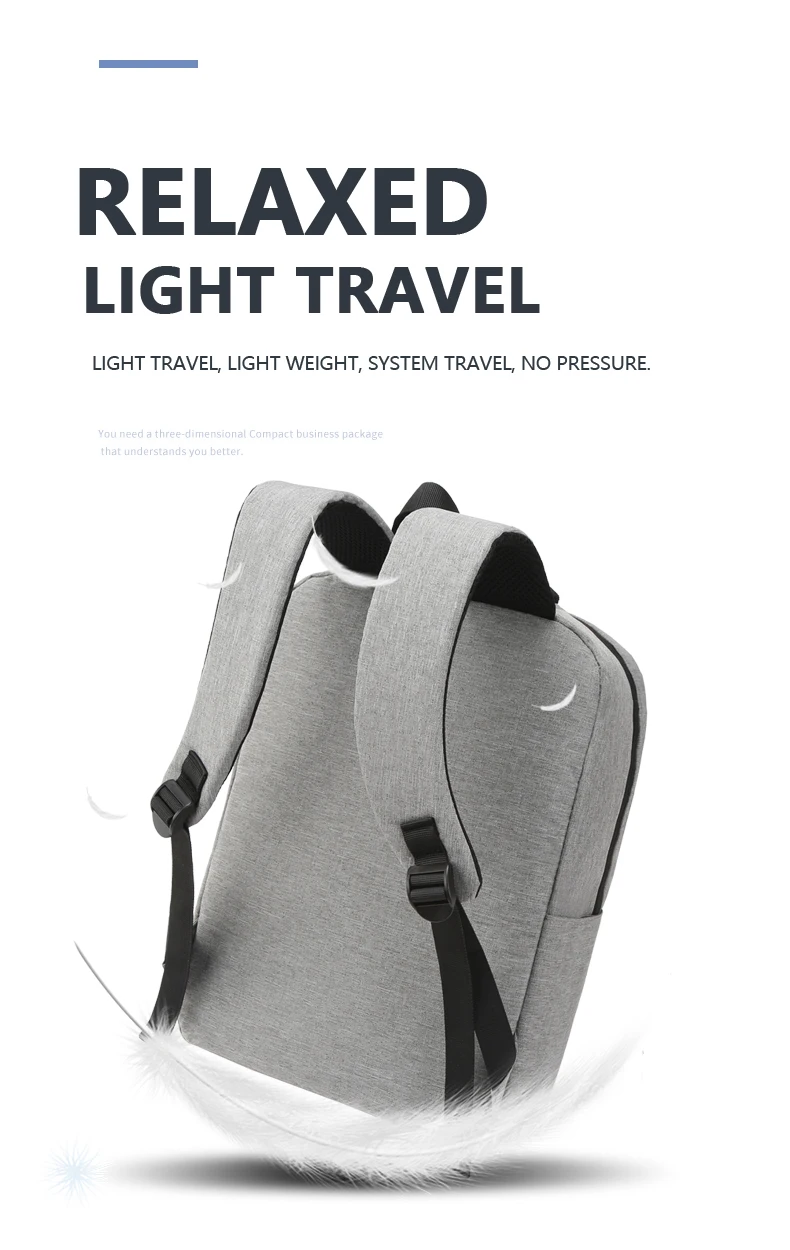 Unisex Business Casual Laptop Backpack with USB Interface Nylon Material Double Shoulder Backpack Lightweight Backpack - Image 15