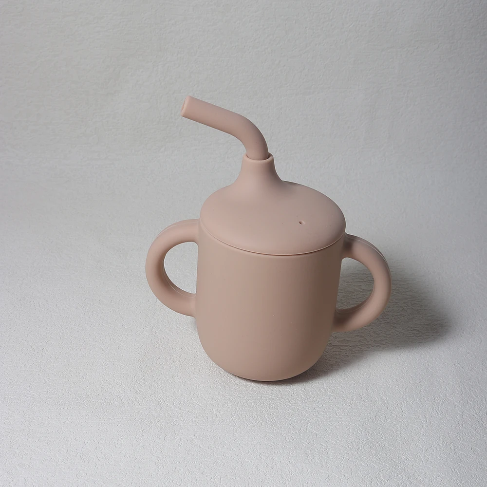 New solid 180ML Baby Silicone Sippy Cup BPA-Free Portable Feeding Cup Portable Learning Hand Shank Drinking Water training Cups - Image 14