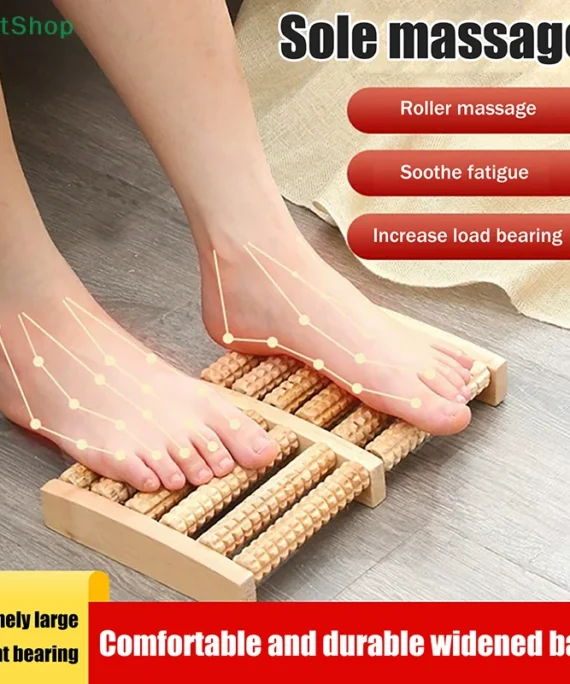 Wooden Foot Massager,5/6/7/8 Row Roller Massager Multi-Point Foot Therapy Rubbing Massage Promote The Circulation Of Blood