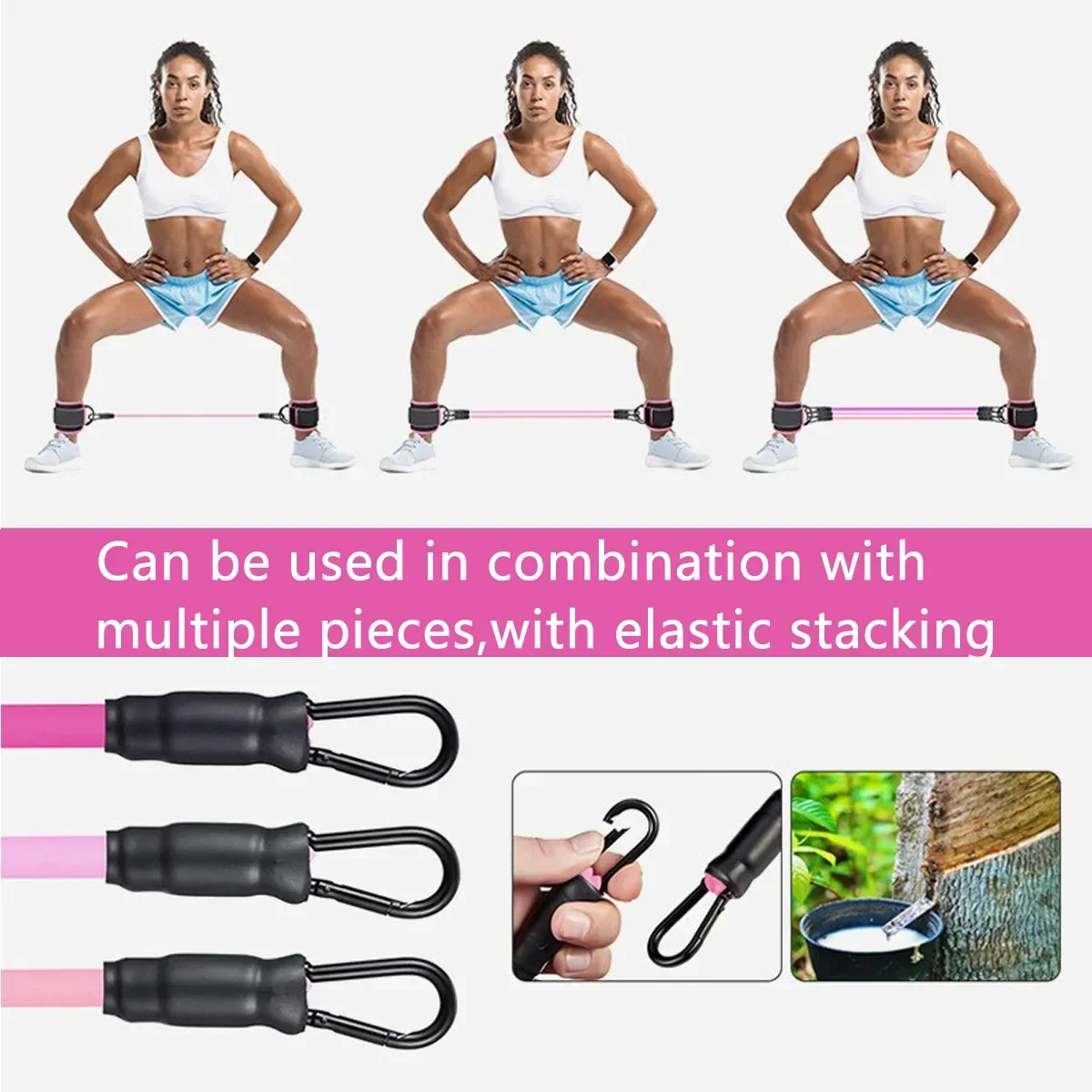 Resistance Band Set Workout Exercise Equipments Ankle Straps Fitness Yoga Elastic Fitness Bands For Home Gym Man And Woman Sport - Image 16