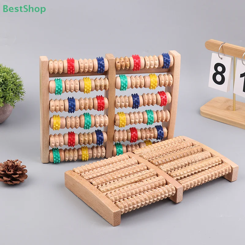 Wooden Foot Massager,5/6/7/8 Row Roller Massager Multi-Point Foot Therapy Rubbing Massage Promote The Circulation Of Blood - Image 2