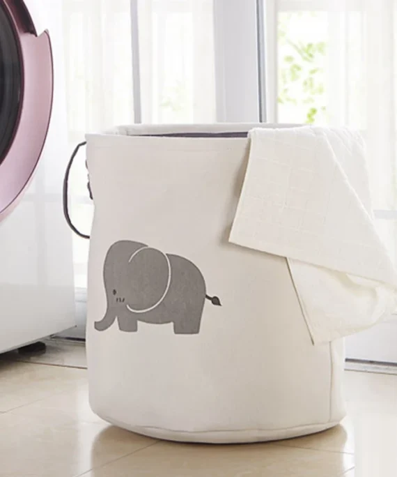 Washing Dirty Clothes Laundry Basket Thicken Canvas Baby Toy Hamper Bin Storage Bag Box Fabric Waterproof Laundry Folding Bag