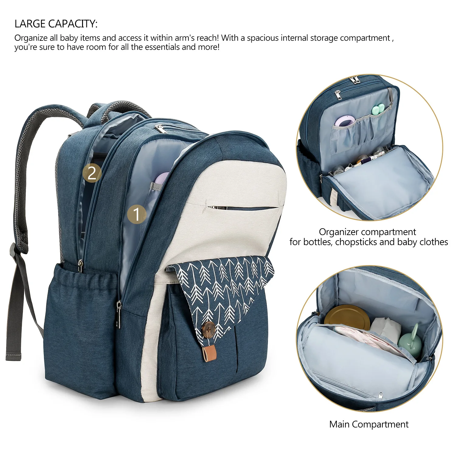 Diaper Bag Backpack,Baby diaper bag, multifunctional water-repellent travel backpack large diaper bag backpack - Image 16