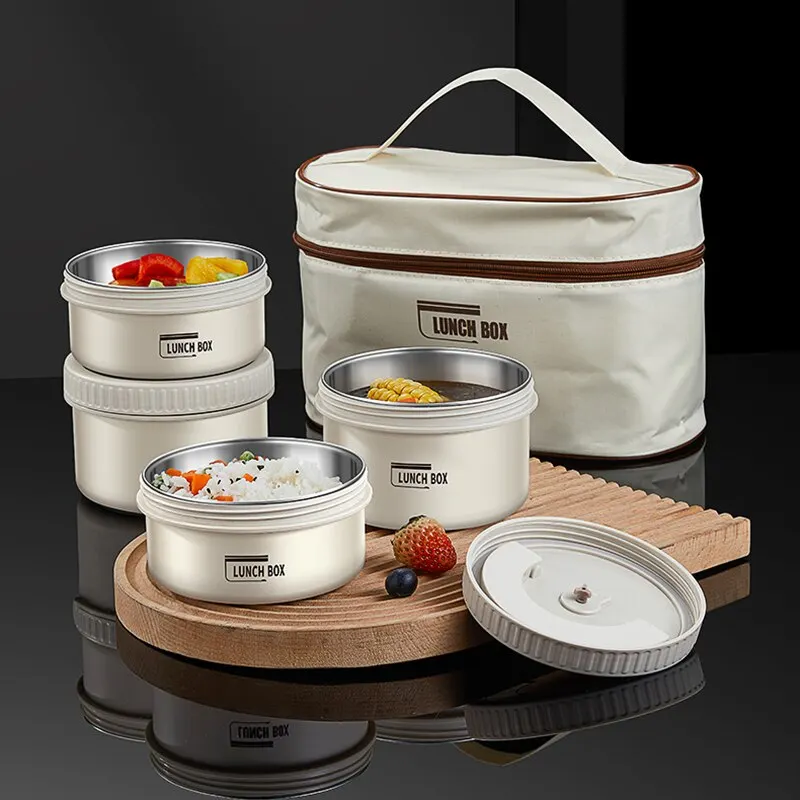 Lunch Box Portable Insulated Lunch Container Set Stackable Bento Stainless Steel Lunch Container - Image 5