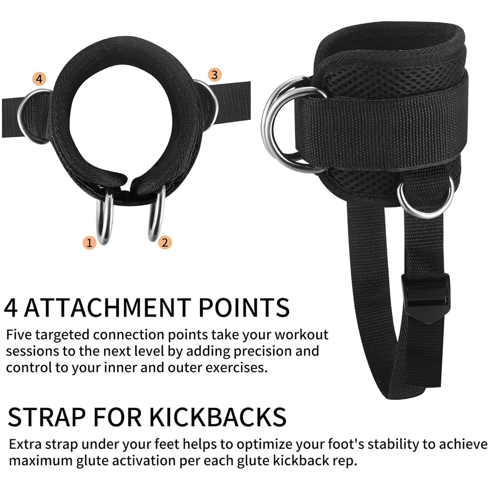 1PCS/2PCS Ankle Straps for Cable Machines Kickbacks - Adjustable Comfort Ankle Cable Attachments for Gym Ankle Cuff Women Men - Image 5