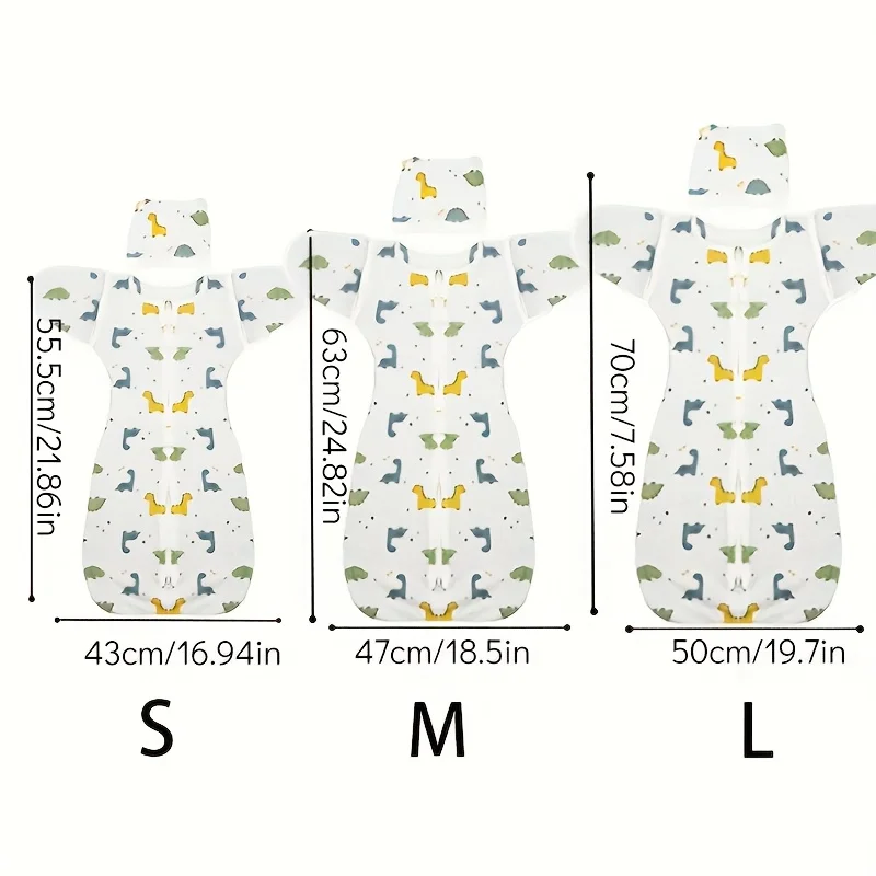 1pc Surrender-Style Baby Sleeping Bag- Dual Zipper Design, Soft and Breathable, Newborn Wearable Blanket with Bonus Hat - Image 2