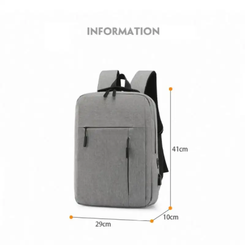 Unisex Business Casual Laptop Backpack with USB Interface Nylon Material Double Shoulder Backpack Lightweight Backpack - Image 2
