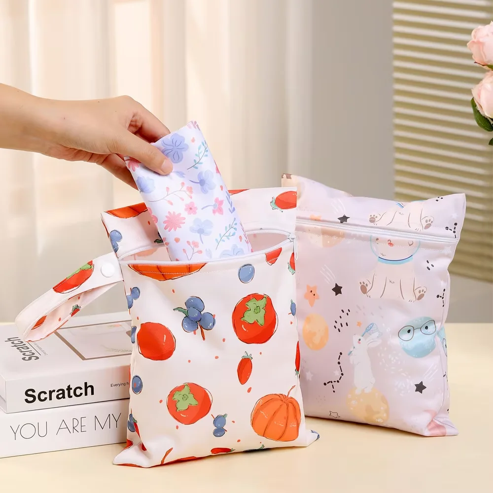 Reusable Waterproof Wet Dry Bag for Baby Cloth Diapers - Multifunction Baby Care Bag, Easy to Clean for Mom’s Daily & Travel Use