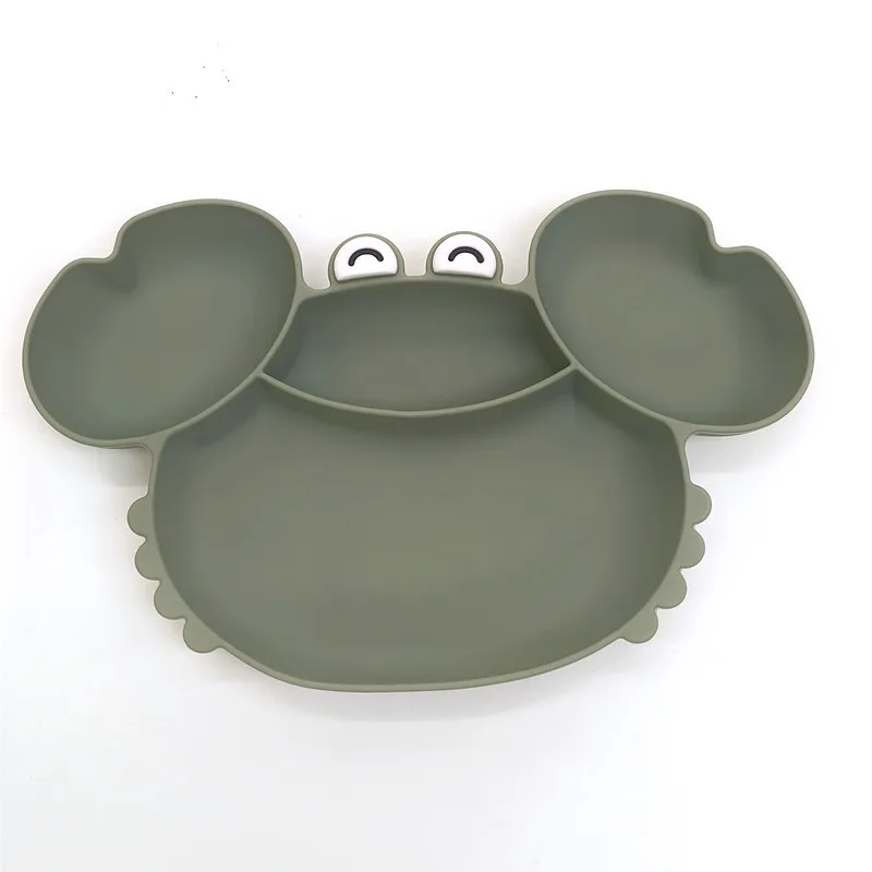 Children's silicone compartmentalized dinner plate cartoon plate baby auxiliary food tableware fall-proof with suction cups - Image 8