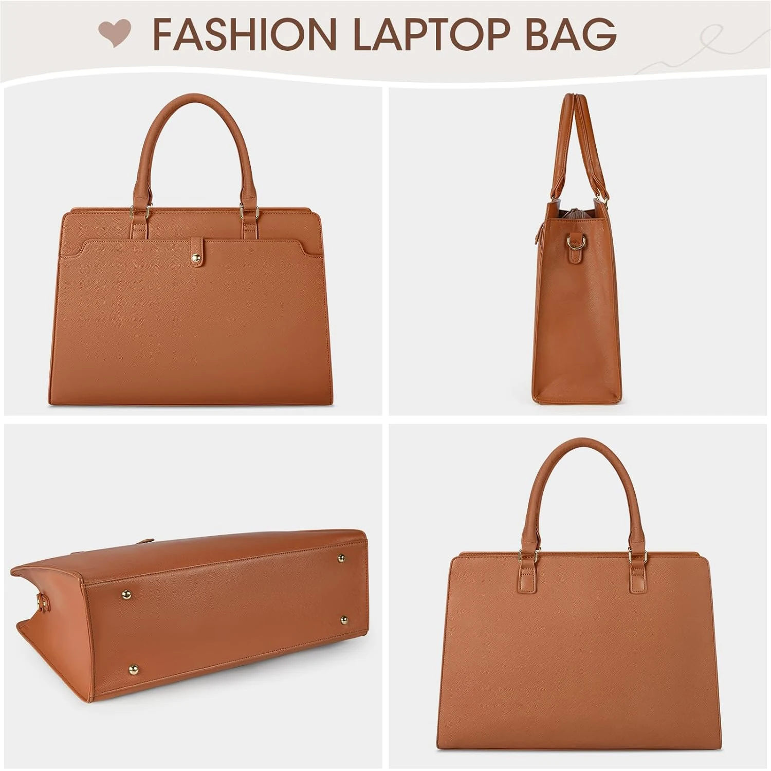 Large Capacity Laptop Bag for Women 15.6 Inch Laptop Tote Bag Leather Work Bag Waterproof Briefcase Business Office Computer Bag - Image 22