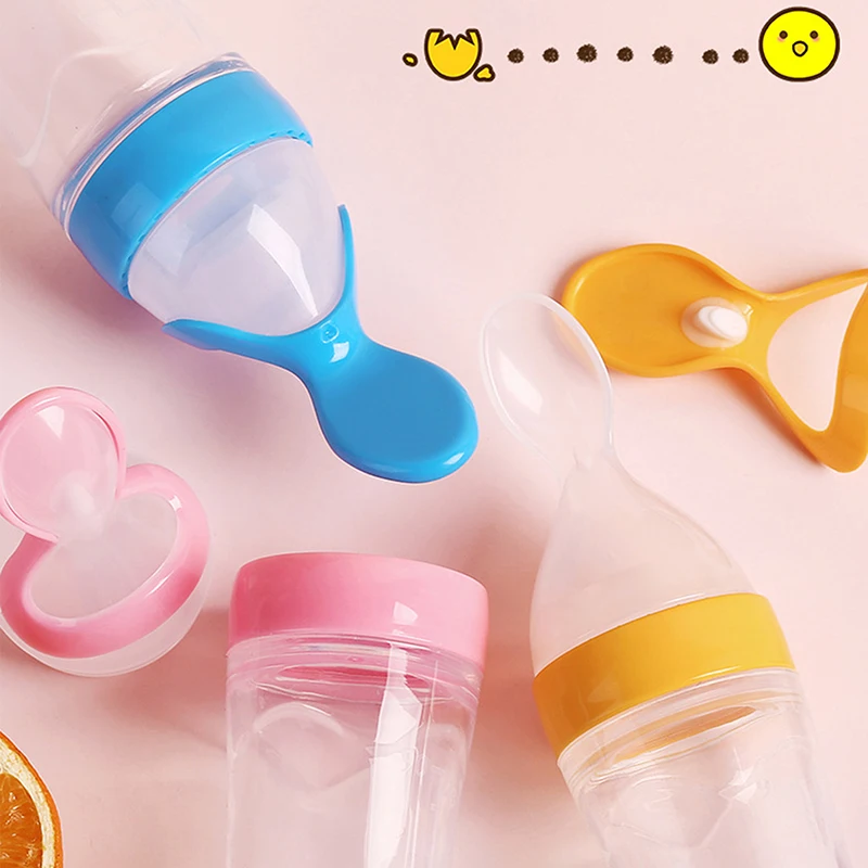Baby Silicone Squeezing Feeding Bottle Newborn Baby Training Spoon Infant Cereal Food Supplement Feeder Bbay Safe Tableware - Image 14