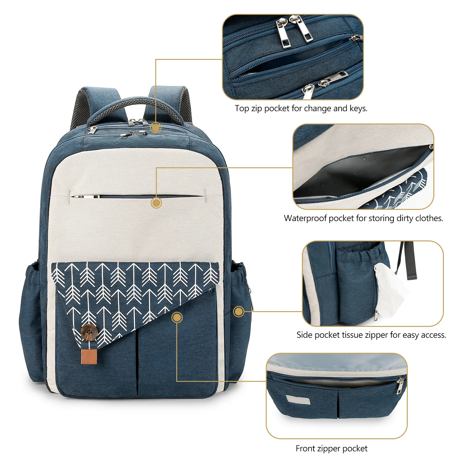 Diaper Bag Backpack,Baby diaper bag, multifunctional water-repellent travel backpack large diaper bag backpack - Image 14