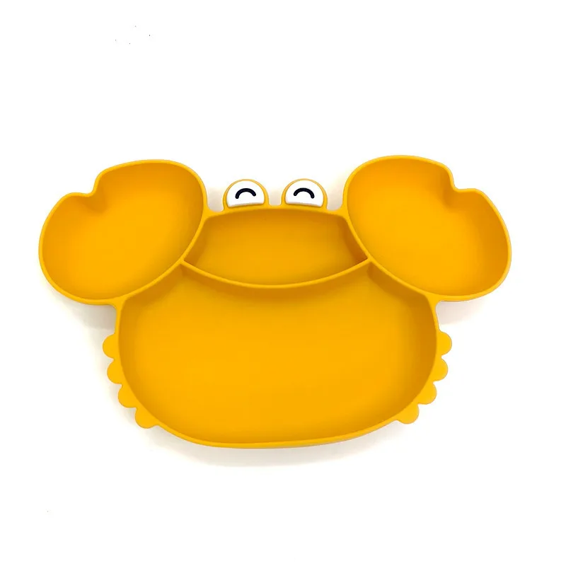 Children's silicone compartmentalized dinner plate cartoon plate baby auxiliary food tableware fall-proof with suction cups - Image 9