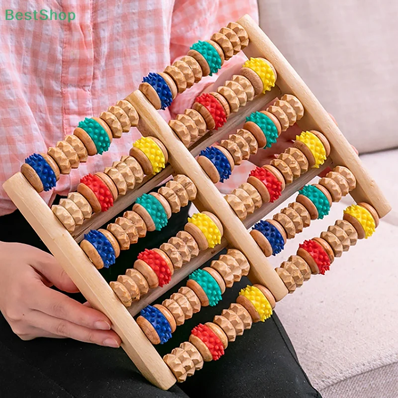 Wooden Foot Massager,5/6/7/8 Row Roller Massager Multi-Point Foot Therapy Rubbing Massage Promote The Circulation Of Blood - Image 5