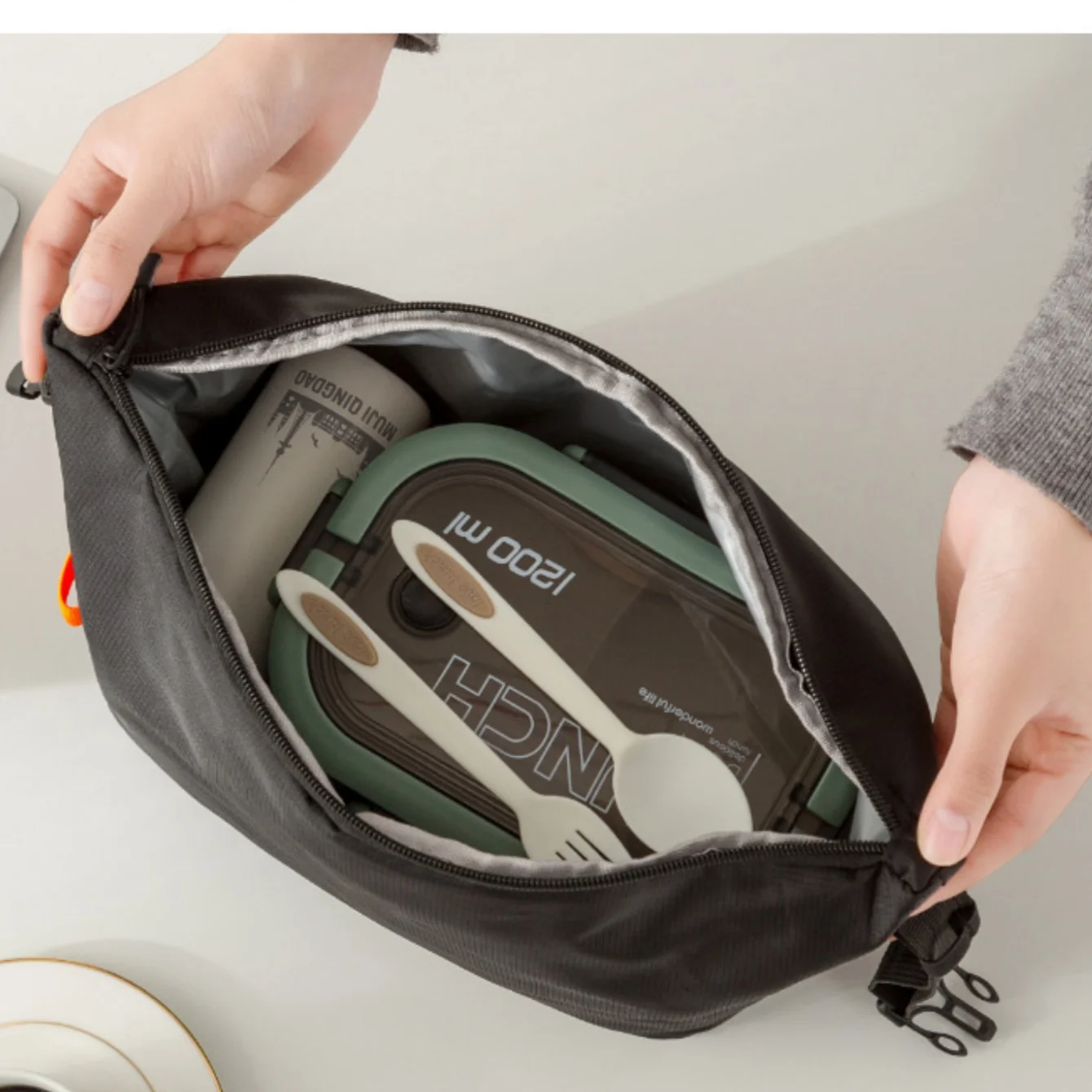 Lunch Bag Insulated Lunch Box, Small Leakproof Cooler Food Lunch Containers Reusable High Capacity Bags for Work, Travel - Image 5