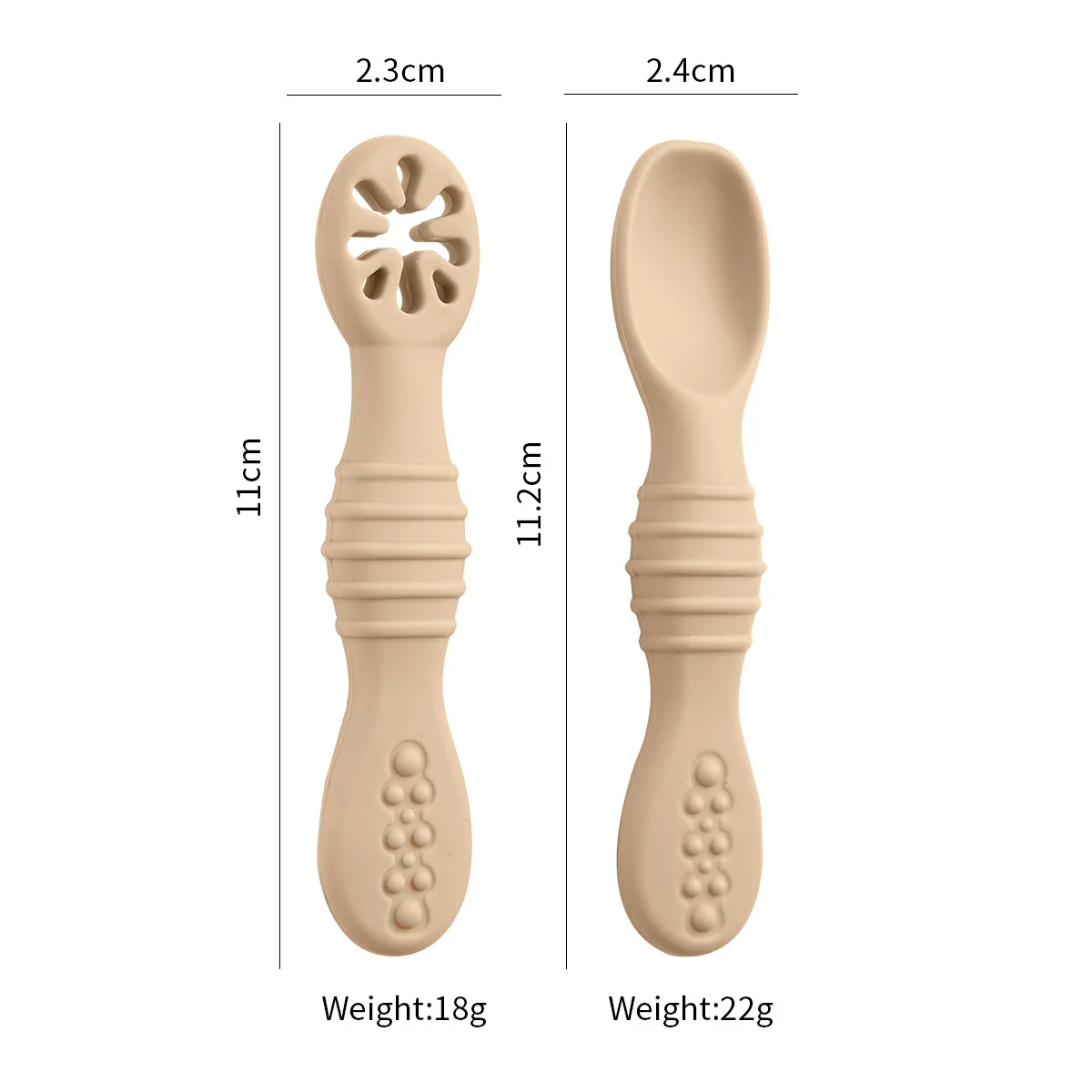 2pcs Baby Learning Spoons Set Baby Silicone Grinding Training Spoon Liquid Food Spoon Fork Utensils Baby Feeding Tableware - Image 9