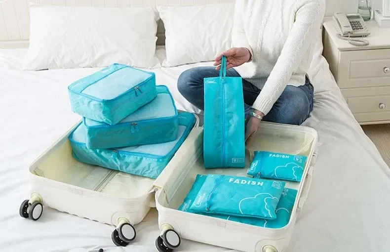 7/6 Pieces Set Travel Organizer Storage Bags Suitcase Portable Luggage Organizer Clothes Shoe Tidy Pouch Packing Storage Cases - Image 12