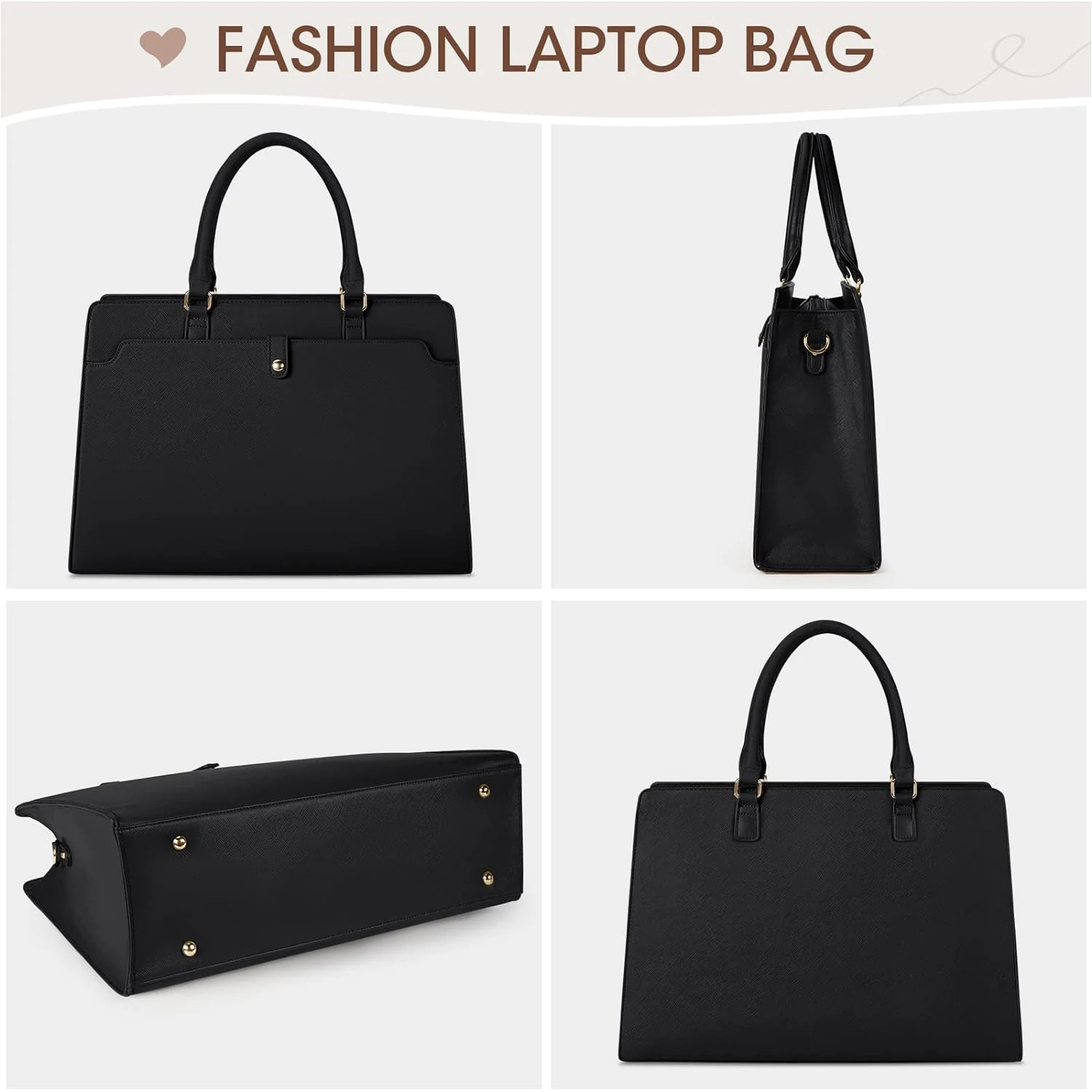 Large Capacity Laptop Bag for Women 15.6 Inch Laptop Tote Bag Leather Work Bag Waterproof Briefcase Business Office Computer Bag - Image 14