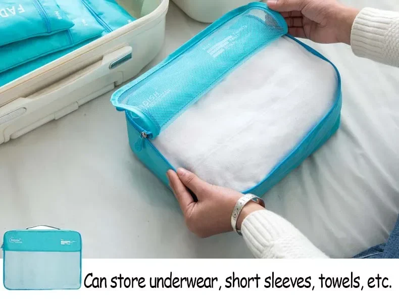 7/6 Pieces Set Travel Organizer Storage Bags Suitcase Portable Luggage Organizer Clothes Shoe Tidy Pouch Packing Storage Cases - Image 16