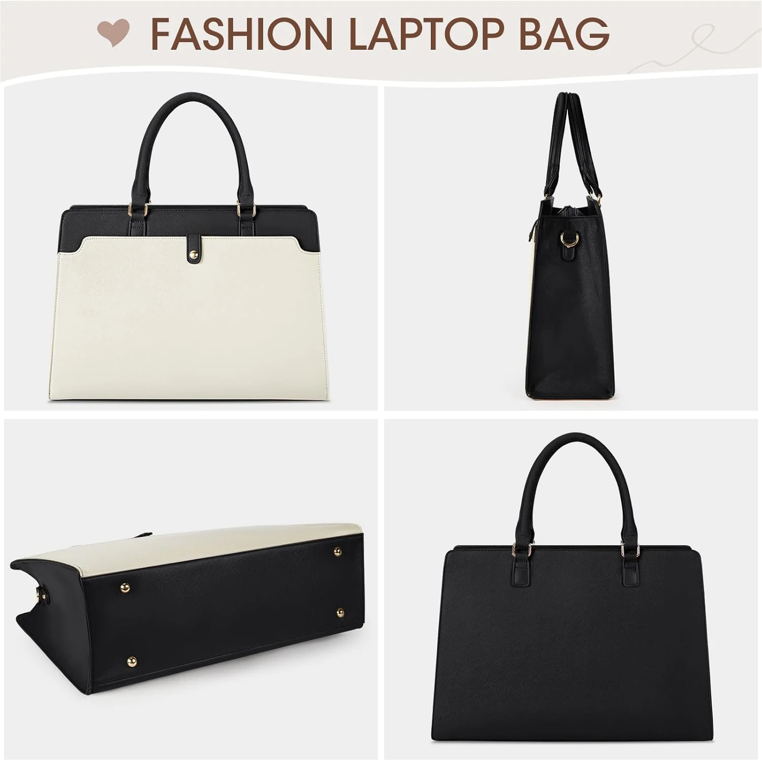 Large Capacity Laptop Bag for Women 15.6 Inch Laptop Tote Bag Leather Work Bag Waterproof Briefcase Business Office Computer Bag - Image 25