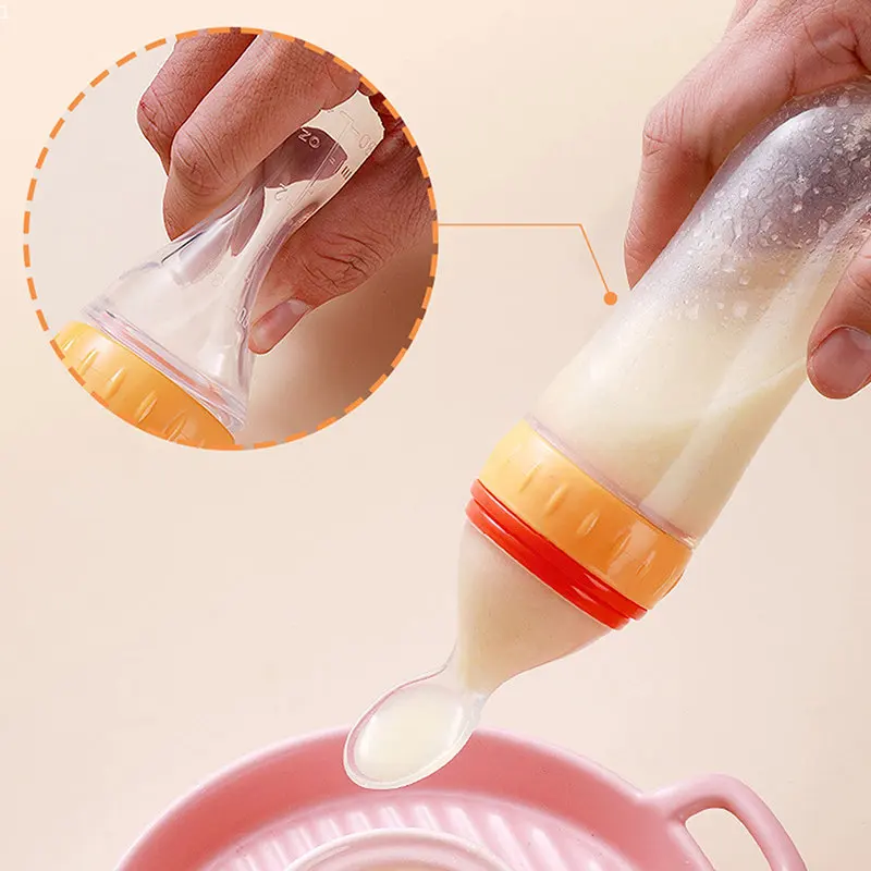 Baby Silicone Squeezing Feeding Bottle Newborn Baby Training Spoon Infant Cereal Food Supplement Feeder Bbay Safe Tableware - Image 5