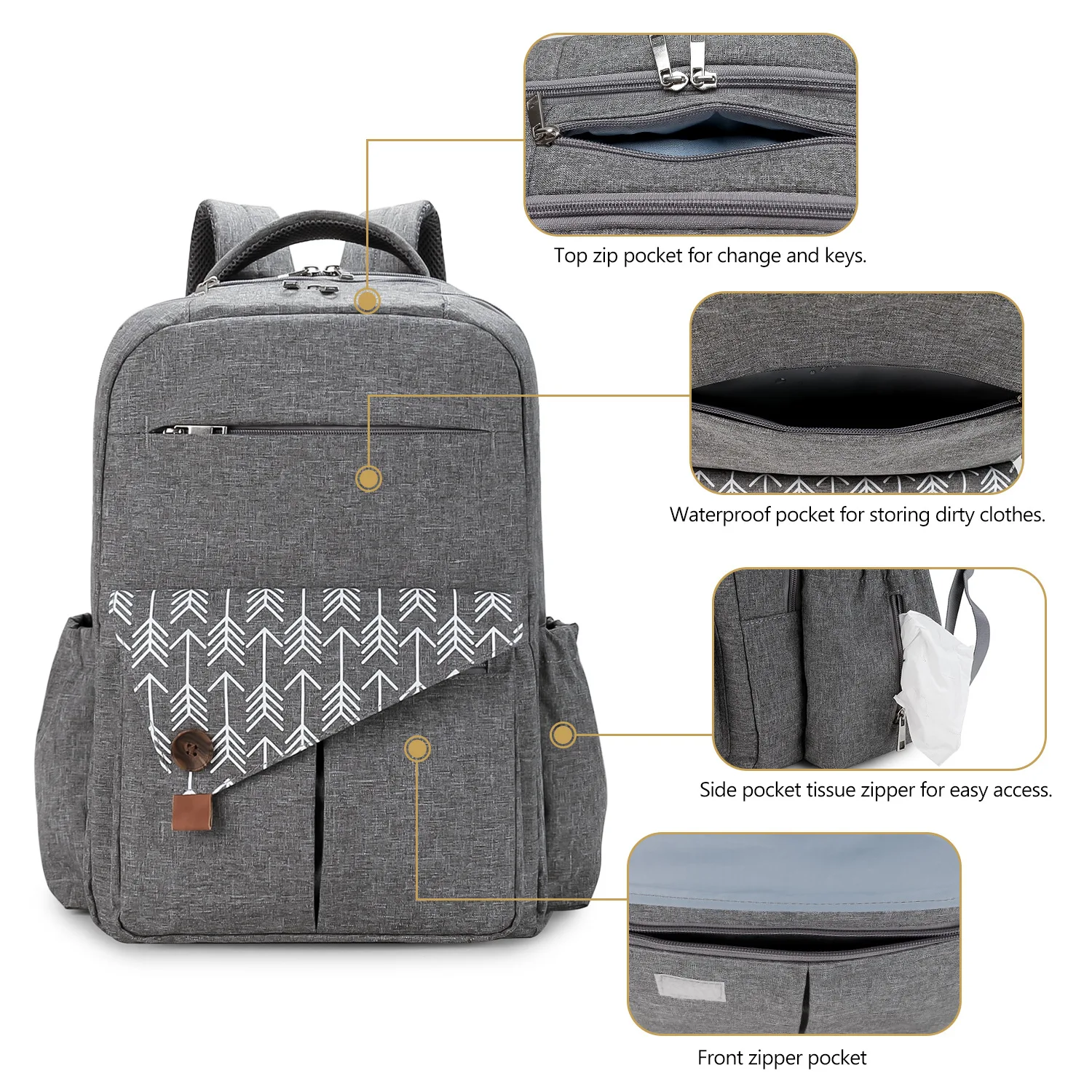 Diaper Bag Backpack,Baby diaper bag, multifunctional water-repellent travel backpack large diaper bag backpack - Image 6