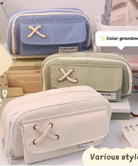 Large Capacity Pencil Case INS Simple School Students Simple New Storage Stationery Pencil Bag Office & School Supplies