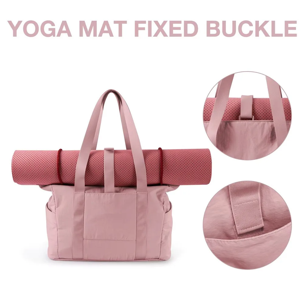 Women Tote Bag University Laptop Travel Tote diaper Gym Yoga Bag Shoulder Bag with Yoga Mat Buckle for Sports College Work - Image 2